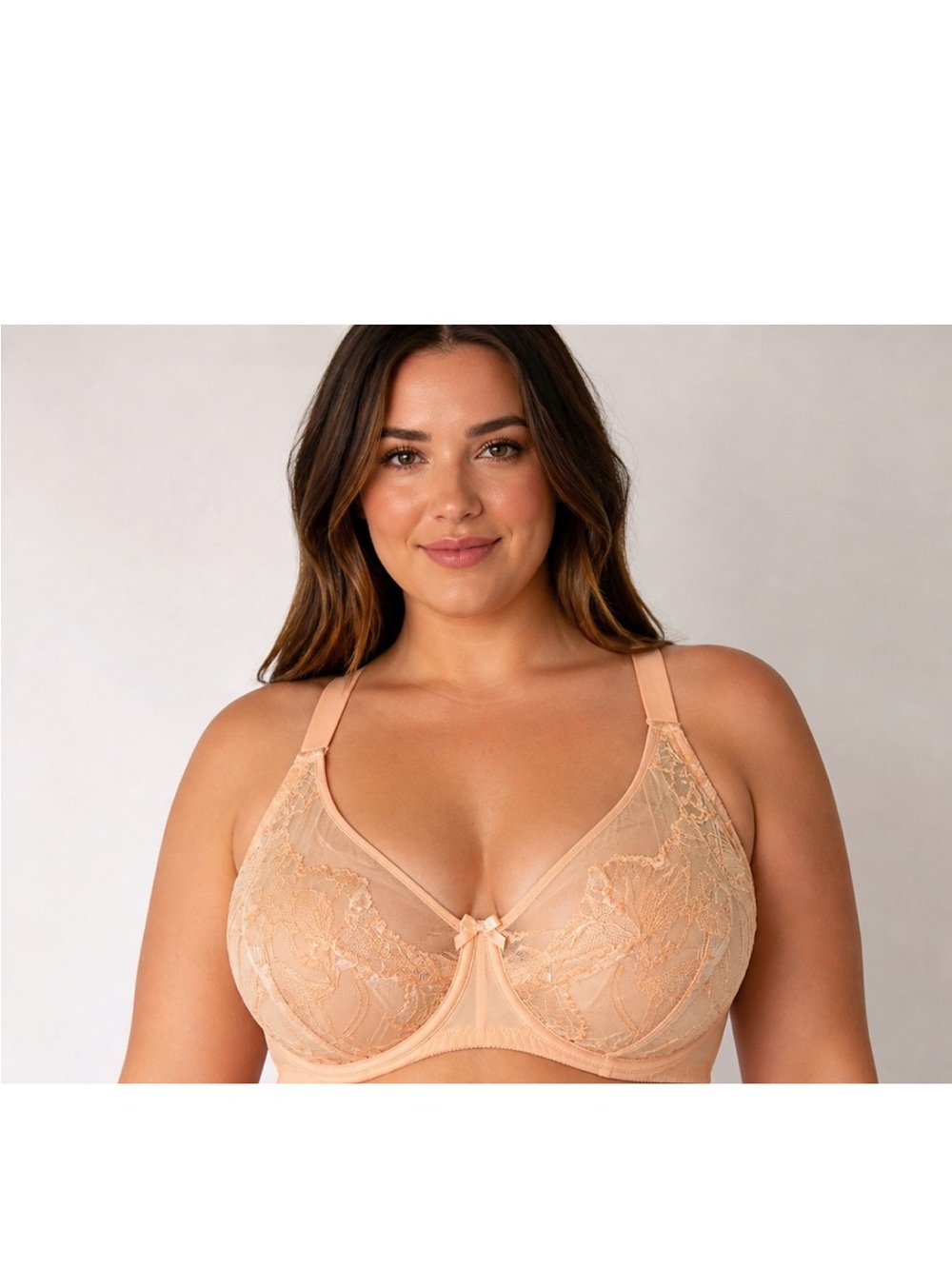 Understance Lace Bra – Peach | Size 34K | Supportive Full Coverage